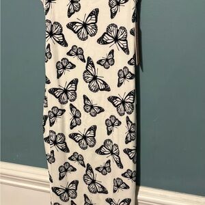 Justice Black and White Butterfly Maxi Dress